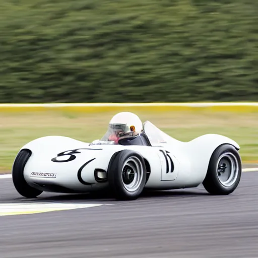 Prompt: a 1 9 6 2 porsche 8 0 4 driving on a racetrack