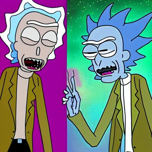 Image similar to alien rick and morty forever and forever a hundred years! g