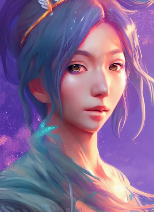 Image similar to Mermaid in apex legends as an anime character digital illustration portrait design by Ross Tran, artgerm detailed, soft lighting