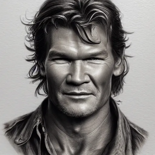 Prompt: amazing lifelike award winning pencil illustration of Patrick Swayze as Vida Boheme trending on art station artgerm Greg rutkowski cinematic