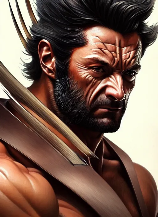 Prompt: Portrait of Wolverine, D&D, muscular, fantasy, intricate, elegant, highly detailed, digital painting, artstation, concept art, smooth, sharp focus, illustration, art by artgerm and greg rutkowski and alphonse mucha