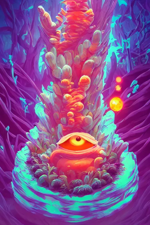 Image similar to roots cactus sushi cristal smurf ghost creature animal sushi cristal very big eye roots cactus elemental flush of force nature micro world fluo fishscale, behance hd by jesper ejsing, by rhads, makoto shinkai and lois van baarle, ilya kuvshinov, rossdraws radiating a glowing aura global illumination ray tracing hdr