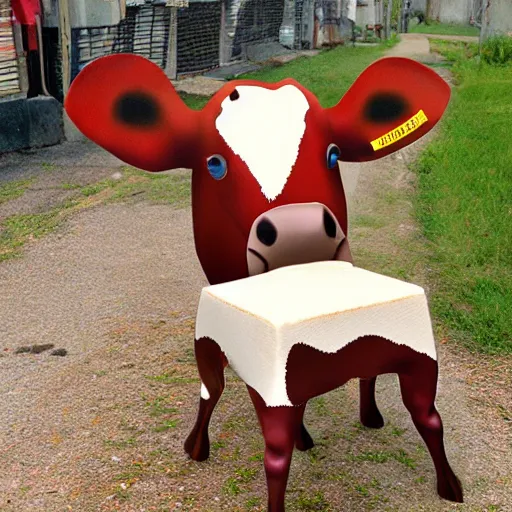 Image similar to hybrid of a cow and a chair