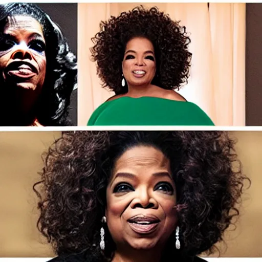 Image similar to oprah winfrey as evil antichrist ruler of the world after being summoned by evil arcane ritual