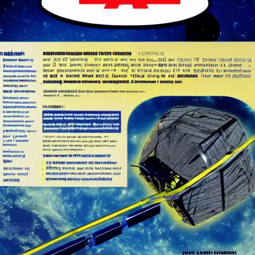 Image similar to magazine advertisement for asteroid mining equipment