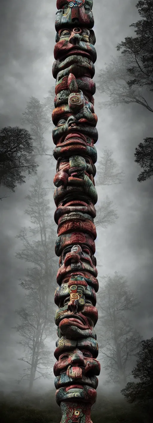 Image similar to totem pole fractal by callebaut, erik johansson, kim keever,