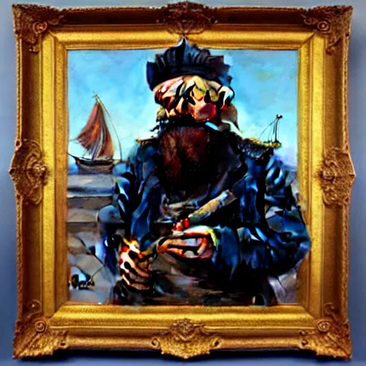 Prompt: painting of sailor hobo hyperrealism vasily vereshchagin with pipe