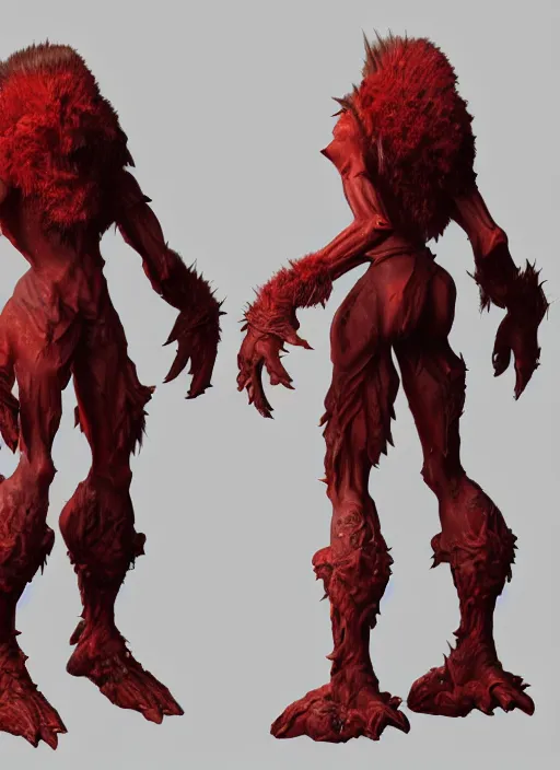 Image similar to а fantasy Proto-Slavic skinny red troll creature in armor inspired blizzard games, full body, detailed and realistic, 4k, trending on artstation, octane render