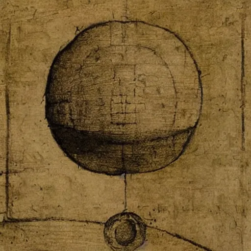 Image similar to Leonardo DaVinci illustration of a nuclear bomb