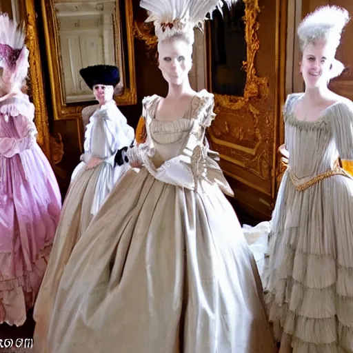 Image similar to a great dance were all guest wear dresses from the marie-antoinette era