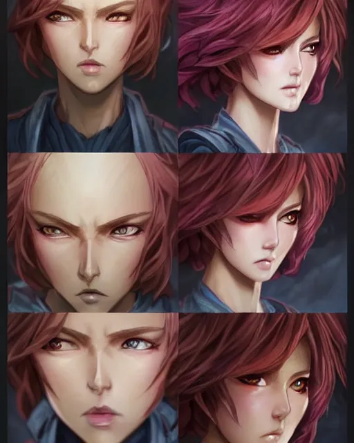 Prompt: portrait Evelyn character league-of-legends game flamed hair sharp fine-face, pretty face, realistic shaded Perfect face, fine details. Anime. Evelyn character league-of-legends game realistic shaded lighting by katsuhiro otomo ghost-in-the-shell, magali villeneuve, artgerm, rutkowski Jeremy Lipkin and Giuseppe Dangelico Pino and Michael Garmash and Rob Rey