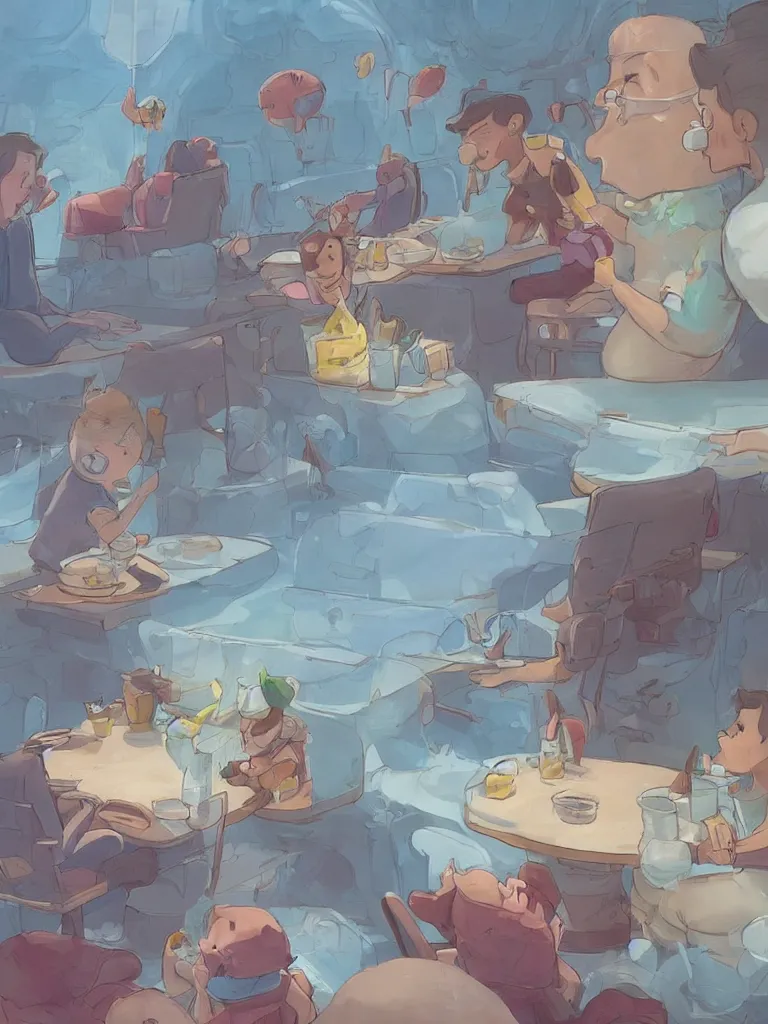 Image similar to eating ice cream by disney concept artists, blunt borders, rule of thirds