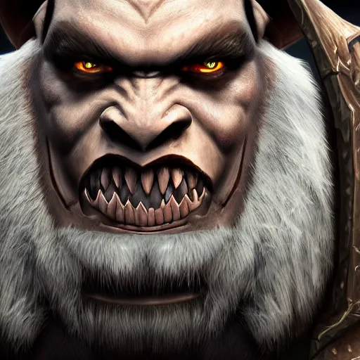 Image similar to world of warcraft orc portrait 4k