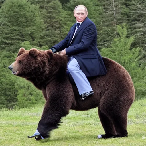 Image similar to vladimir putin riding a bear