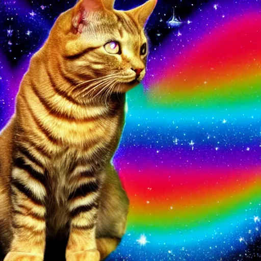 Image similar to rainbow cosmic cat
