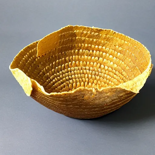 Prompt: bowl made out of taco shell