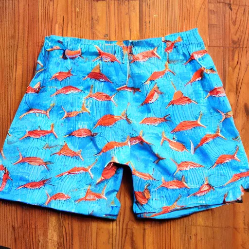 Image similar to fish with shorts