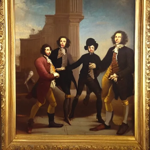 Image similar to me and the boys at 3 am looking for beans, 1 8 th century painting
