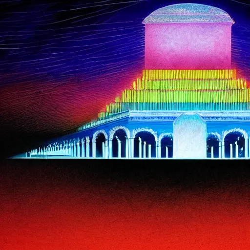 Image similar to a beautiful picture of the temple of illumination in a plain of delusions by alejandro jodorowsky, trending on artstation