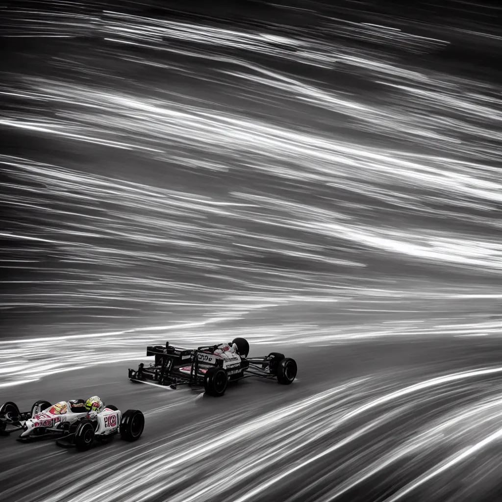 Image similar to racing cars in long exposure photographed by andreas gursky, sony a 7 r 3, f 1 1, ultra detailed,