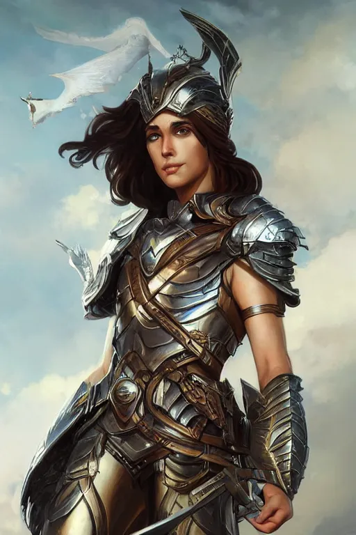 Image similar to amazon valkyrie athena, d & d, fantasy, portrait, highly detailed, headshot, digital painting, trending on artstation, concept art, sharp focus, illustration, art by artgerm and greg rutkowski and magali villeneuve