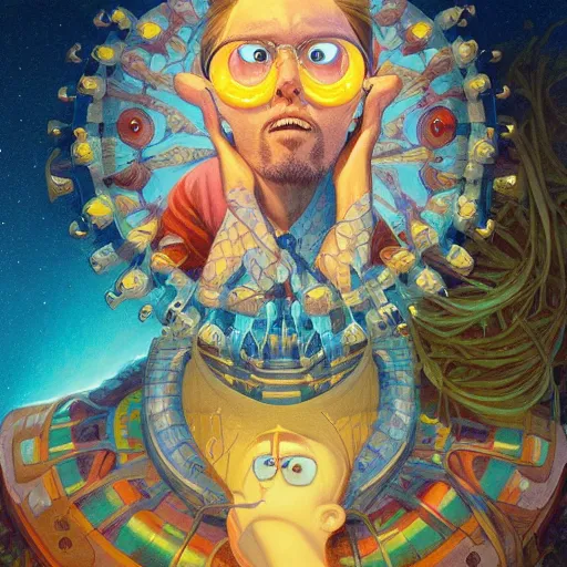 Image similar to lucky projector portrait by gaston bussierre and charles vess and james jean and erik jones and rhads, inspired by rick and morty, epic, funny, huge scale, beautiful fine face features, intricate high details, sharp, ultradetailed