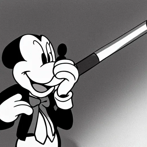 Image similar to mickey mouse smoking a cigar with donald duck after a long day