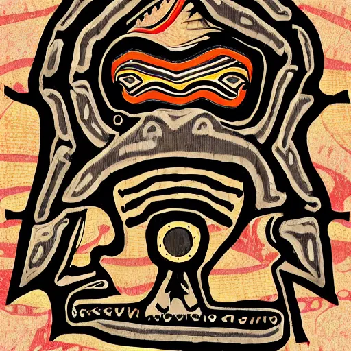 Prompt: Chinook King in Haida Tlingit art style