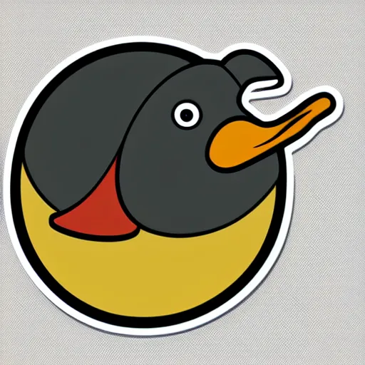 Image similar to portrait of a duck, sticker, highly detailed, colorful, illustration, smooth and clean vector curves, no jagged lines, vector art, smooth