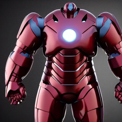 Prompt: 3d morbidly obese iron man rigged