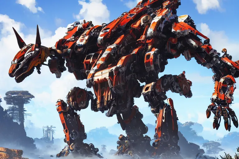 Image similar to sunwing machine mecha animal beast robot of horizon forbidden west horizon zero dawn bioluminiscence global illumination ray tracing hdr fanart arstation by sung choi and eric pfeiffer and gabriel garza and casper konefal