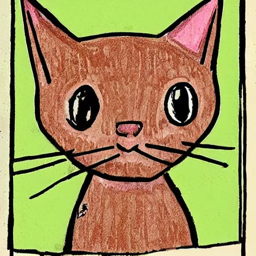 Image similar to Terence Greer illustration of a cute cat