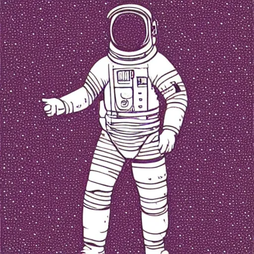 Prompt: an astronaut in space, drawn with dots, art, minimalist,