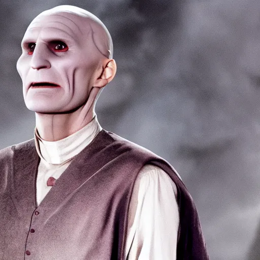 Prompt: Film still of Jim Carrey as Voldemort