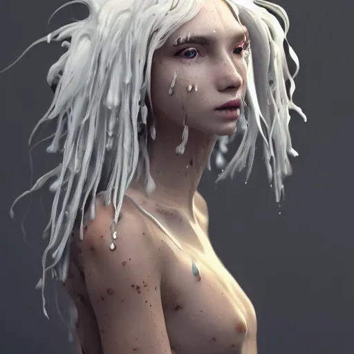 Prompt: a creature entirely covered in long wet droopy fur , made by Stanley Artgerm Lau, WLOP, Rossdraws, ArtStation, CGSociety, concept art, cgsociety, octane render, trending on artstation, artstationHD, artstationHQ, unreal engine, 4k, 8k,