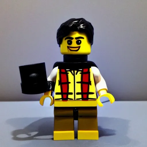 Prompt: xqc as a lego figure