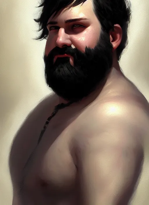 Image similar to a _ fantasy _ style _ portrait _ painting _ of white male short black hair chubby disconnected beard, rpg dnd oil _ painting _ unreal _ 5 _ daz. _ rpg _ portrait _ extremely _ detailed _ artgerm _ greg _ rutkowski _ greg