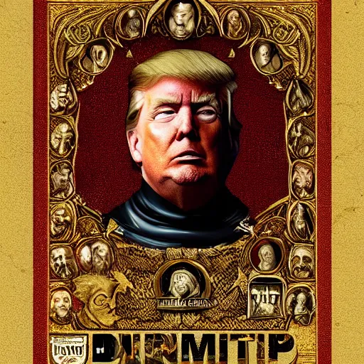 Image similar to a portrait of donald trump as a medieval king, game of thrones style, digital art, golden hour, amazing, high quality, trending on artstation