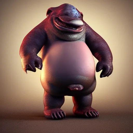 Image similar to fat belly creature, octane render, high definition, detailed