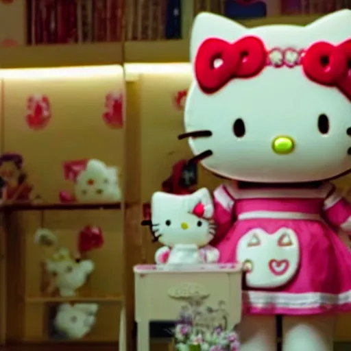 Image similar to joe biden as hello kitty, film still, cinematic lighting