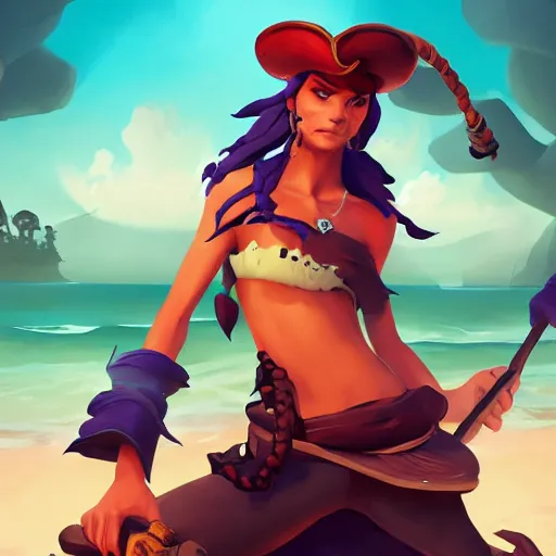 Image similar to jack the pirate mermaid on sea of thieves game avatar hero, behance hd by jesper ejsing, by rhads, makoto shinkai and lois van baarle, ilya kuvshinov, rossdraws global illumination