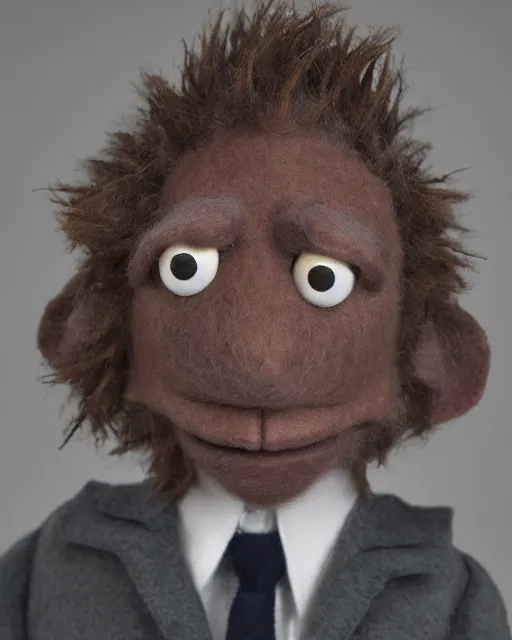 Prompt: joel miller as a muppet. highly detailed felt. hyper real photo. 4 k.