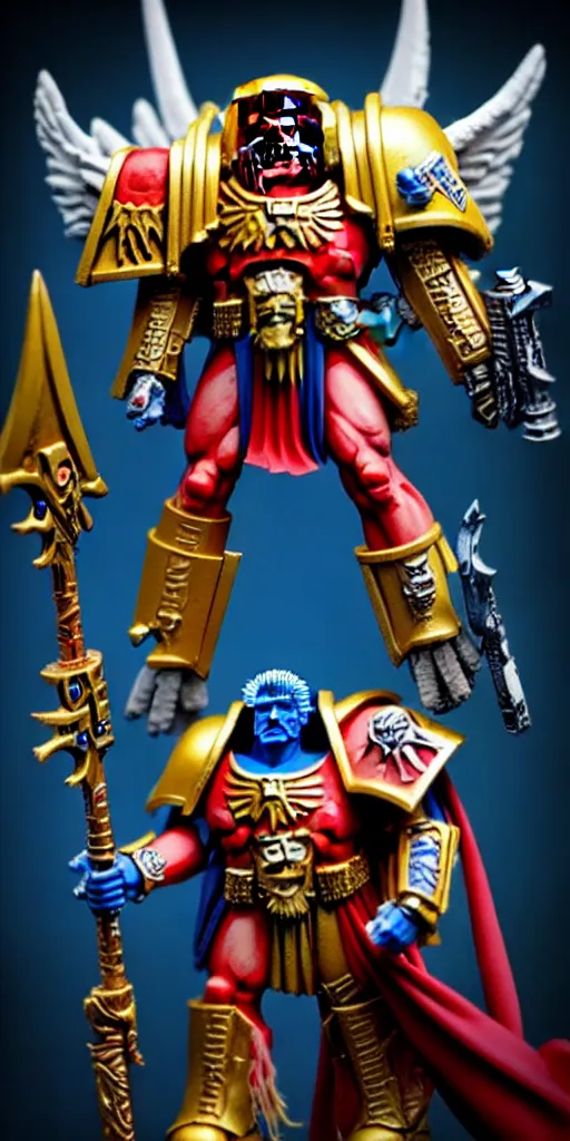 Image similar to mr beast as god emperor of mankind, warhammer 4 0 k, dark, dystopian, highly detailed