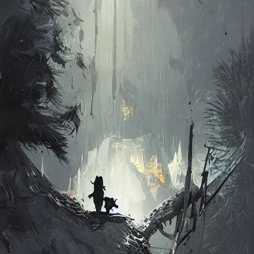 Prompt: a cat in lord of the rings, by ismail inceoglu ian mcque