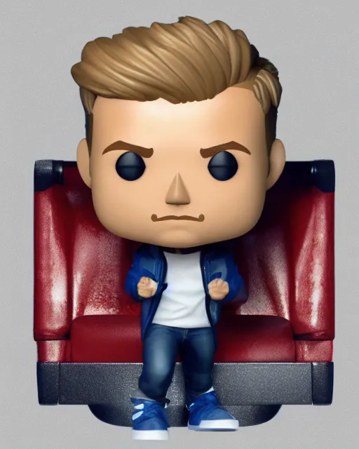 Prompt: !dream full body 3d render of Jake Paul II as a funko pop, studio lighting, white background, blender, trending on artstation, 8k, highly detailed