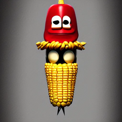 Image similar to Anthropomorphic corn cob is a video game developer working late into the night on his greatest game ever, hyperrealistic, artstation, 8k, concept art, very detailed, hd, digital painting, dramatic lighting