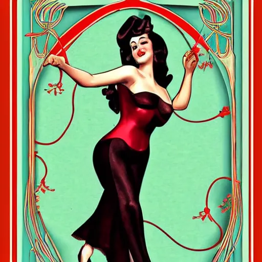 A Pin Up Art Nouveau Style Stable Diffusion OpenArt