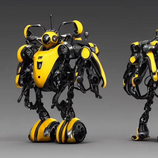 Image similar to hard surface, robotic platform, based on bumblebee, 6 claws, unreal engine