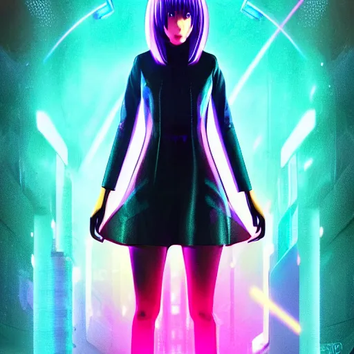 Image similar to Giant hologram of Hatsune miku in blade runner 2049, digital art, anime artwork, artstation, cgsociety