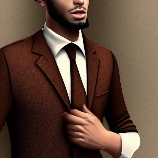 Image similar to realistic! portrait of young brown working man wearing a formal shirt, detailed digital art , trending on artstation, detailed digital art